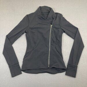 Lululemon Precision Jacket Women's Size 4 Black Asymmetrical Zipper Pockets‎